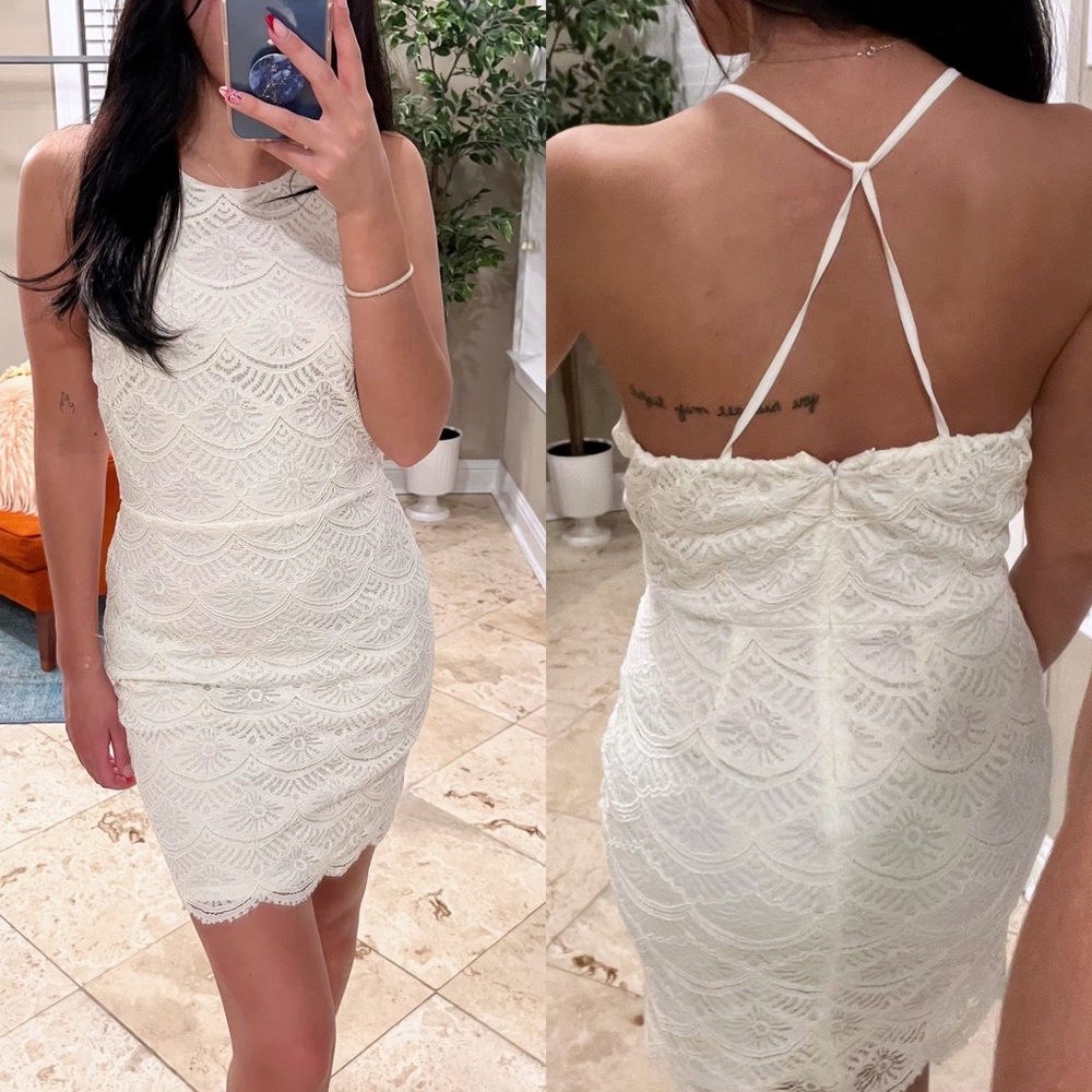 White Lace Mini Dress